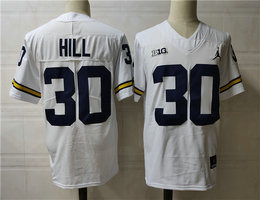 Michigan Wolverines #30 Daxton Hill White Authentic Stitched NCAA Jersey