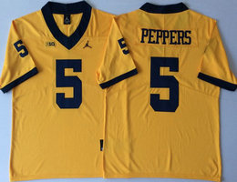 Michigan Wolverines #5 Jabrill Peppers Gold Limited Vapor Untouchable Stitched NCAA Jersey
