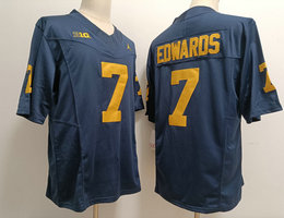 Michigan Wolverines #7 Donovan Edwards Blue 2023 F.U.S.E Stitched NCAA Jersey