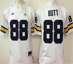 Michigan Wolverines #88 Jake Butt White Limited Authentic Stitched NCAA Jersey