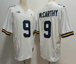 Michigan Wolverines #9 J.J. McCarthy White 2023 F.U.S.E.Football jersey