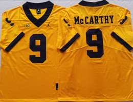 Michigan Wolverines #9 J.J. McCarthy Yellow Vapor Untouchable Authentic Stitched NCAA Jersey