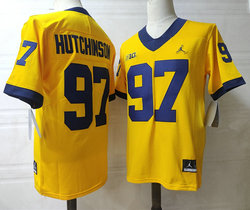 Michigan Wolverines #97 Aidan Hutchinson Gold Vapor Untouchable Authentic Stitched NCAA Jersey
