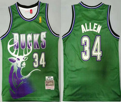 Milwaukee Bucks #34 Giannis Antetokounmpo Green 1996-97 Hardwood Classic Authentic Stitched NBA jersey