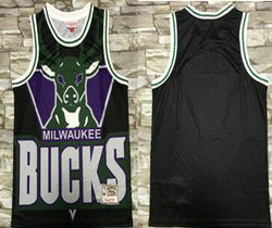 Milwaukee Bucks Blank Hardwood Classic Authentic Stitched NBA Jersey