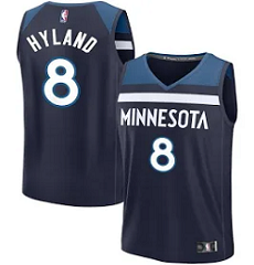 Minnesota Timberwolves #8 Bones Hyland Navy NBA jersey