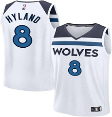 Minnesota Timberwolves #8 Bones Hyland White NBA jersey
