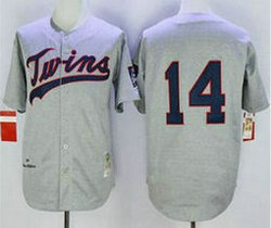 Minnesota Twins #14 Kent Hrbek Grey Mitchell And Ness 1969 Throwback Stitched MLB Jersey