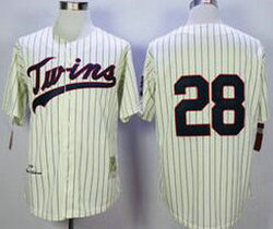Minnesota Twins #28 Bert Blyleven Cream 1970 Throwback Authentic Stitched MLB jersey