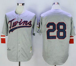 Minnesota Twins #28 Bert Blyleven Grey Mitchell And Ness 1969 Throwback Stitched MLB Jersey