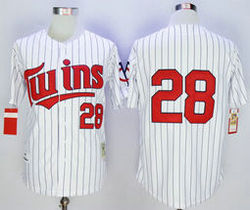 Minnesota Twins #28 Bert Blyleven White(Blue Strip) 1991 Mitchell And Ness Throwback Stitched MLB Jersey