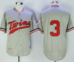 Minnesota Twins #3 Harmon Killebrew Grey Throwback no name 1972 Stitched MLB Jersey