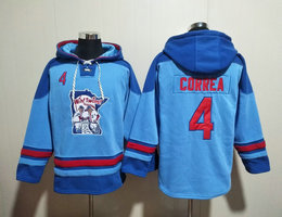 Minnesota Twins #4 Carlos Correa blue Stitched Hooded Sweatshirt