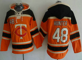 Minnesota Twins #48 Torii Hunter Orange Hooded Jersey