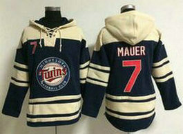 Minnesota Twins #7 Mauer Blue Hooded Jersey