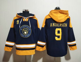 Minnesota Twins #9 Anderson Blue All Stitched Hooded Sweatshirt