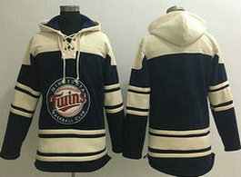 Minnesota Twins Blank Navy Blue Sawyer Hooded Sweatshirt Baseball Hoodie