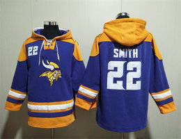 Minnesota Vikings #22 Harrison Smith Purple All Stitched Hooded Sweatshirt