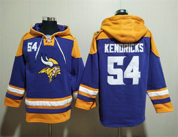 Minnesota Vikings #54 Eric Kendricks Purple All Stitched Hooded Sweatshirt