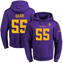 Minnesota Vikings #55 Anthony Barr Purple(Gold No.) Name & Number Pullover NFL Hoodie