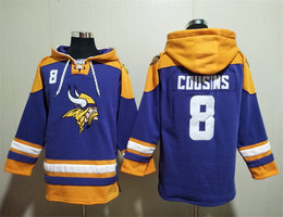 Minnesota Vikings #8 Kirk Cousins Purple All Stitched Hooded Sweatshirt