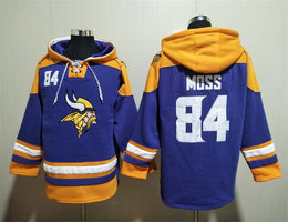 Minnesota Vikings #84 Randy Moss Purple All Stitched Hooded Sweatshirt