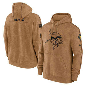 Minnesota Vikings 2023 Camo Salute To Service Pullove Hoodie
