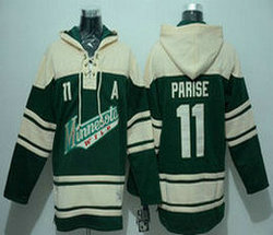 Minnesota Wild #11 Zach Parise Green Stitched NHL Sawyer Hooded Sweatshirt