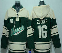 Minnesota Wild #16 Jason Zucker Green Stitched NHL Sawyer Hooded Sweatshirt