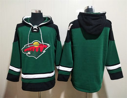 Minnesota Wild Blank Green All Stitched Hooded Sweatshirt