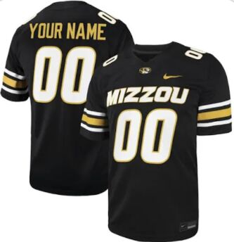 Missouri Tigers Black custom football jersey