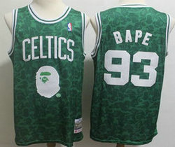 Mitchell And Ness 1996-97 A Bathing Ape Boston Celtics #93 Bape Gold Stitched NBA Jersey