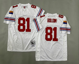 Mitchell And Ness Arizona Cardinals #81 Anquan Boldin White Throwback NFL Jersey