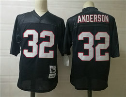 Mitchell And Ness Atlanta Falcons #32 Jamal Anderson Black Throwback Authentic Stitched NFL Jerseys