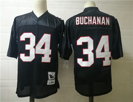 Mitchell And Ness Atlanta Falcons #34 Ray Buchanan Black Throwback Authentic Stitched NFL Jerseys