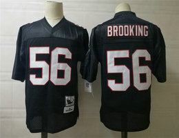 Mitchell And Ness Atlanta Falcons #56 Keith Brooking Black Throwback Authentic Stitched NFL Jerseys