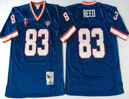 Mitchell And Ness Buffalo Bills #83 Andre Reed Blue Throwback Authentic Stitched NFL Jersey