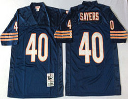 Mitchell And Ness Chicago Bears #40 Gale Sayers Blue Throwback Authentic Stitched NFL Jersey