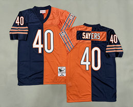 Mitchell And Ness Chicago Bears #40 Gale Sayers Orange Navy Throwback Stitched NFL Jersey