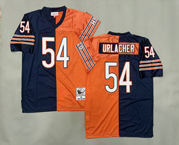 Mitchell And Ness Chicago Bears #54 Brian Urlacher Orange Navy Throwback Stitched NFL Jersey