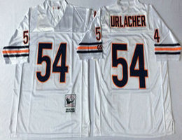 Mitchell And Ness Chicago Bears #54 Brian Urlacher White Throwback Authentic Stitched NFL Jersey