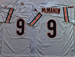 Mitchell And Ness Chicago Bears #9 Jim McMahon White Throwback Authentic Stitched NFL Jersey