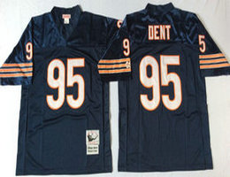 Mitchell And Ness Chicago Bears #95 Richard Dent Blue Throwback Authentic Stitched NFL Jersey