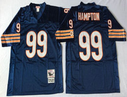 Mitchell And Ness Chicago Bears #99 Dan Hampton Blue Throwback Authentic Stitched NFL Jersey