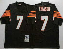 Mitchell And Ness Cincinnati Bengals #7 Boomer Esiason Black Throwback Authentic Stitched NFL Jersey