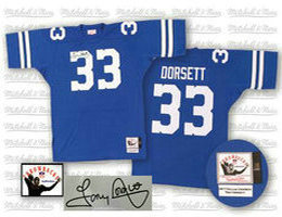 Mitchell And Ness Dallas Cowboys #33 Tony Dorsett Navy Blue Autographed Authentic Stitched NFL Jersey