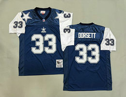 Mitchell And Ness Dallas Cowboys #33 Tony Dorsett Navy White sleeves Stitched NFL Jersey