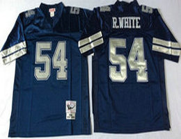 Mitchell And Ness Dallas Cowboys #54 Randy White Blue Authentic Stitched NFL Jersey