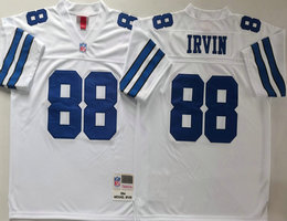 Mitchell And Ness Dallas Cowboys #88 Michael Irvin White Authentic Stitched NFL Jerseys