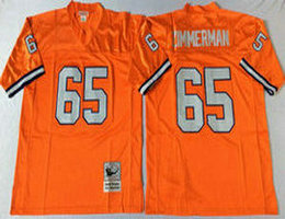 Mitchell And Ness Denver Broncos #65 Gary Zimmerman Orange Throwback Authentic Stitched NFL Jersey